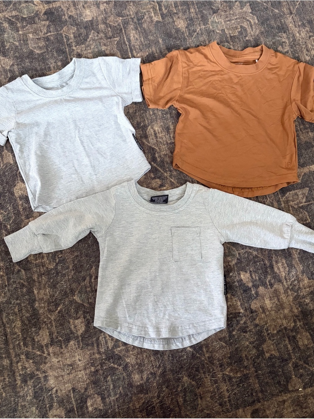 Little Bipsy Kids 3-Pack Tops in Heather Gray and Rust